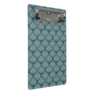 Square Leaf Pattern Teal Neutral Mini Clipboard