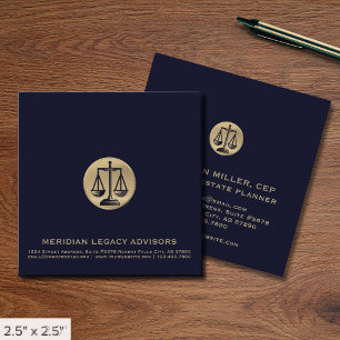 Square Legal Justice Scale Logo Business Card
