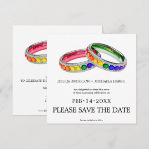 🌈 🐦 Square LGBTQ Intertwined in Pride Square Save The Date