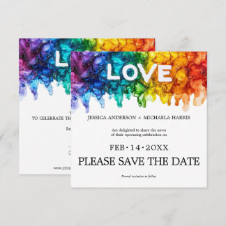 🌈 Square LGBTQ Painted With Love wedding Save The Date