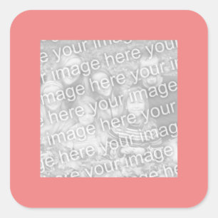 Square Light Coral Border Photo Square Sticker