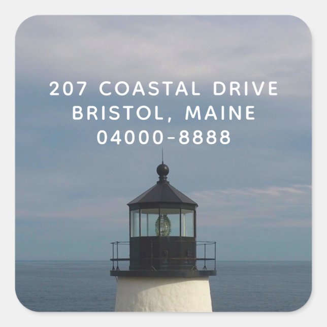 Square Lighthouse Return Address Label (Front)