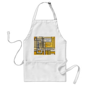 Square Line with Yellow Pattern Design - Standard Apron