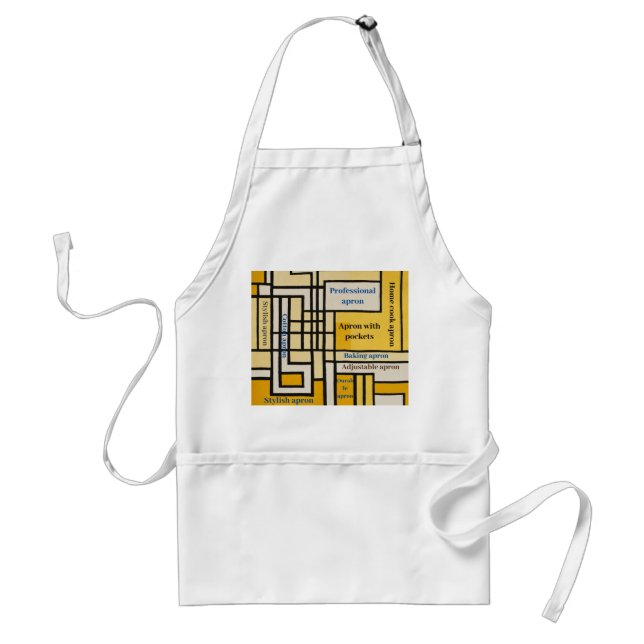 Square Line with Yellow Pattern Design -  Standard Apron (Front)