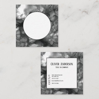 Square logo Black and White Square Business Card