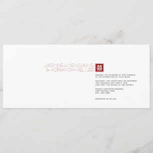 Square Logo Double Happiness Chinese Wedding Invitation