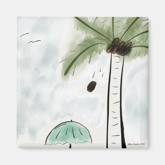 Square Magnet-Coconut Woes Magnet (Front)