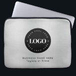 Square Magnet Silver & Black Business Logo Custom Laptop Sleeve<br><div class="desc">This elegant laptop sleeve would be great for your business/personal needs. Easily add the desired logo by clicking on the "personalize" option.</div>