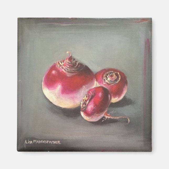 square magnet with red beets (Front)