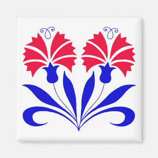 Square Magnet With Slovenian Carnations