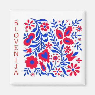 Square Magnet With Slovenian Ornamental Motif