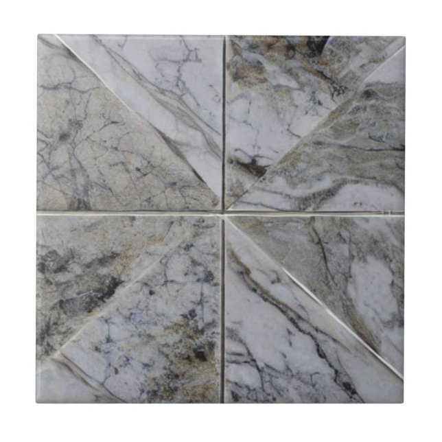 Square marble grey white ceramic tiles (Front)