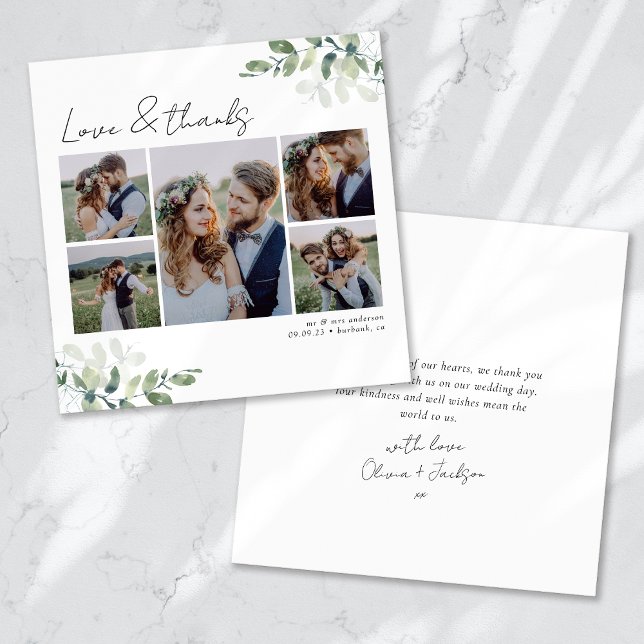Square Minimalist Photo Wedding Thank You Card (Creator Uploaded)
