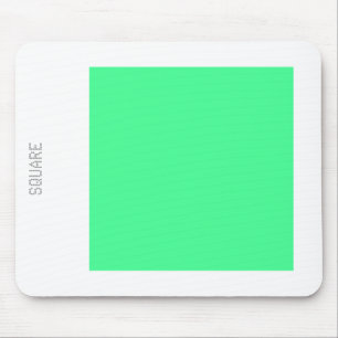 Square - Mint Green and White Mouse Mat