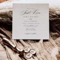 Square Modern Calligraphy Plain Wedding Invitation