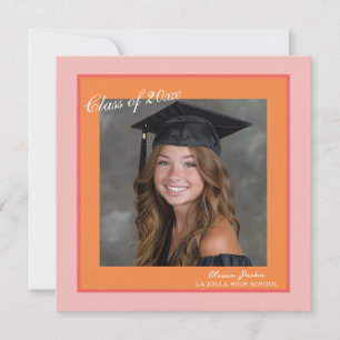 Square Modern Photo Graduation Invitation