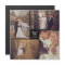 Square Monogram 4 Photo Collage Magnetic Card