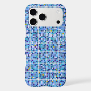 Square Mosaic Blue Tones Tile Pattern