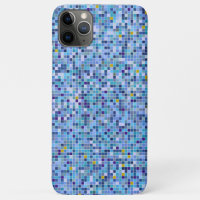Square Mosaic Blue Tones Tile Pattern
