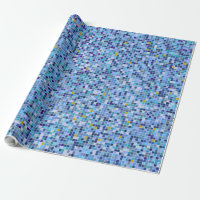 Square Mosaic Blue Tones Tile Pattern