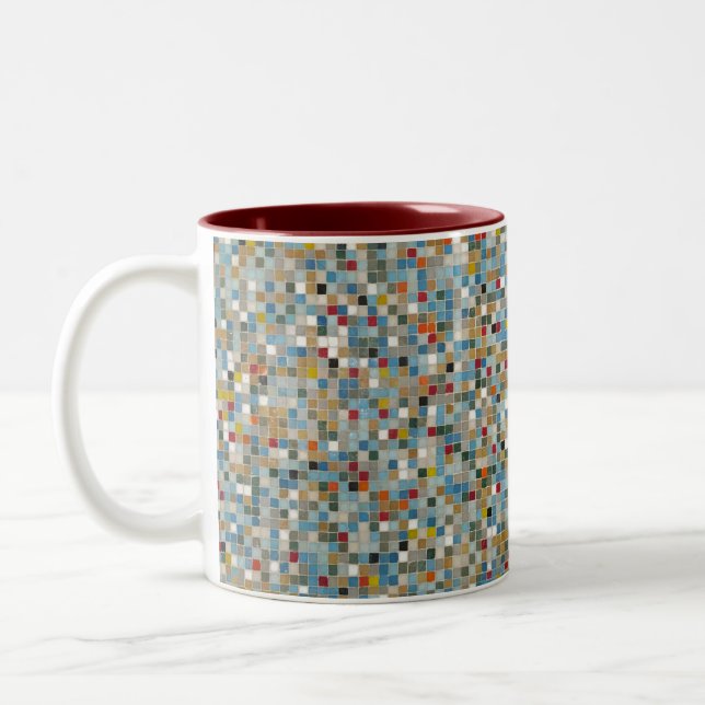 Square Mosaic Multi-colored Tile Pattern (Photo) Two-Tone Coffee Mug (Left)