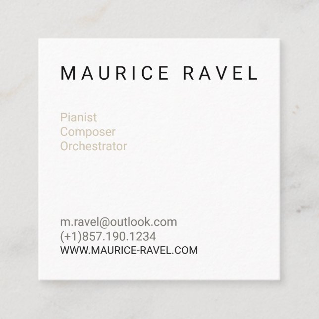 Square Music Pattern Business Card (Front)