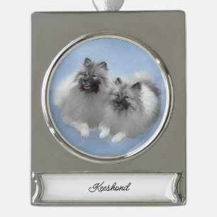 square (name) silver plated banner ornament