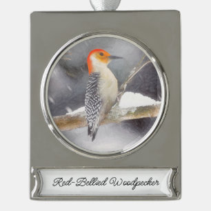 square (name) silver plated banner ornament