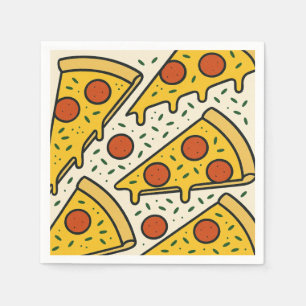 Square Napkin Design for New York-Style Pizza