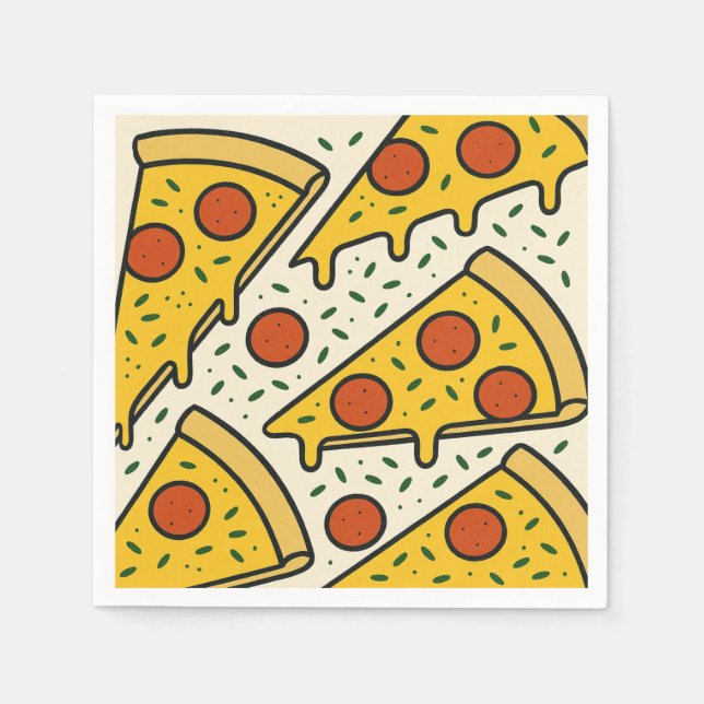 Square Napkin Design for New York-Style Pizza (Front)