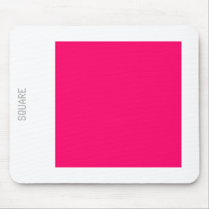 Square - Neon Red and White Mouse Mat