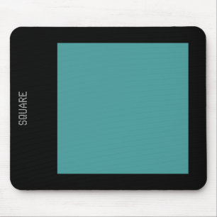Square - Ocean Green and Black Mouse Mat