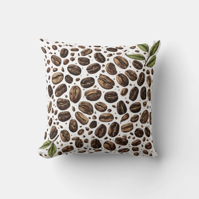 Square of Coffee Beans Cushion (Front)