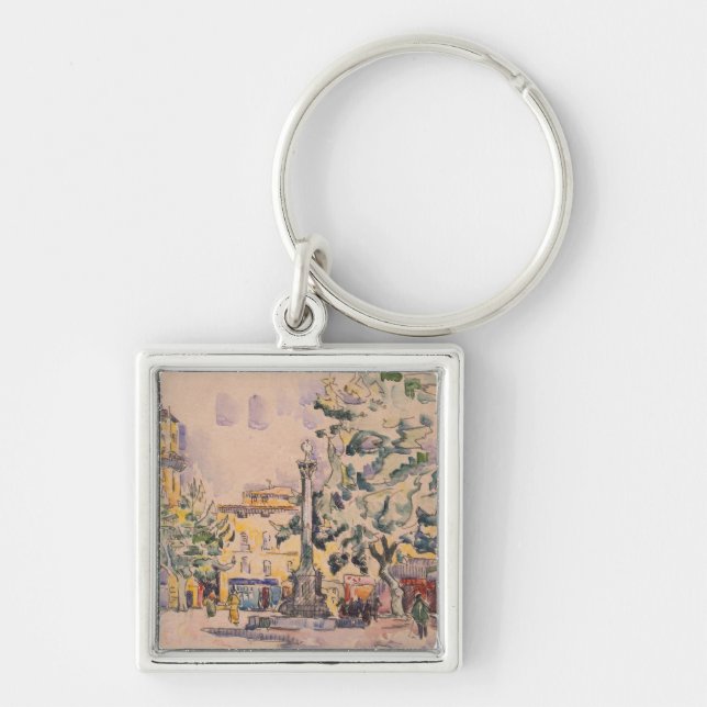 Square of the Hotel de Ville in Aix-en-Provence Key Ring (Front)