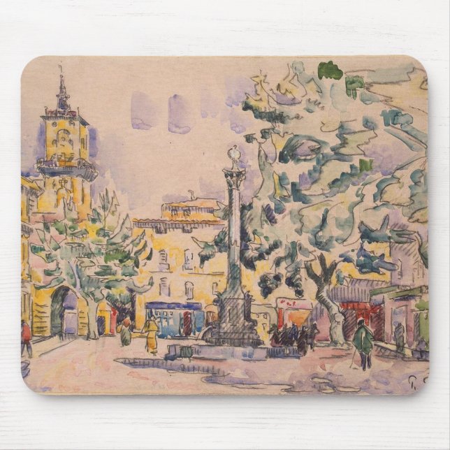 Square of the Hotel de Ville in Aix-en-Provence Mouse Mat (Front)