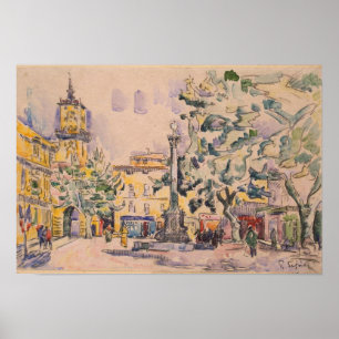 Square of the Hotel de Ville in Aix-en-Provence Poster