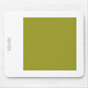 Square - Olive Green and White Mouse Mat