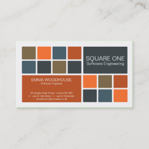 Square One White, Blue & Rust Business Card