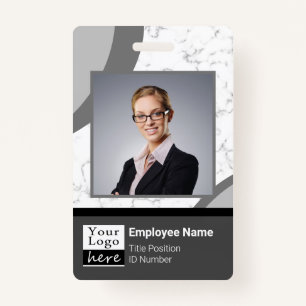 Square or Circle Style Logo Employee ID ID Badge