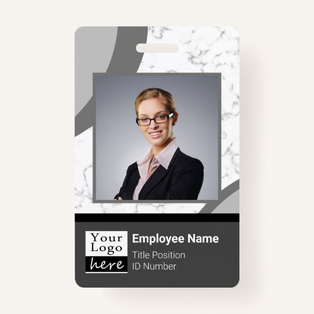Square or Circle Style Logo Employee ID ID Badge (Front)