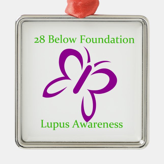 Square Oranament Metal Tree Decoration (Front)