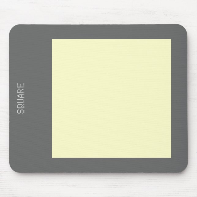 Square - Pale Yellow and Grey Mouse Mat (Front)