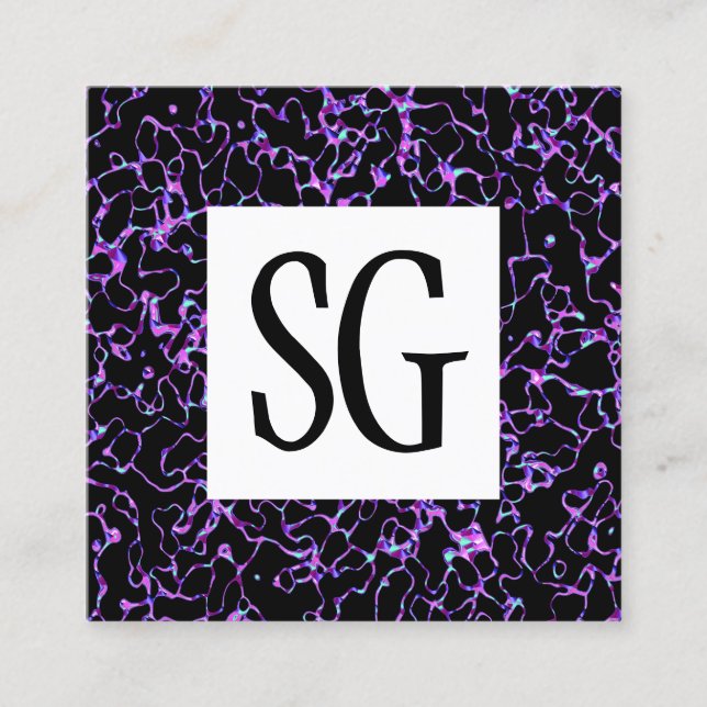 Square Panel - Initials - 080716(3) Square Business Card (Front)