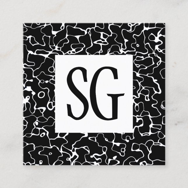 Square Panel - Initials - 080716(9) Square Business Card (Front)
