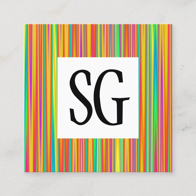 Square Panel - Initials -120716(010) Square Business Card (Front)