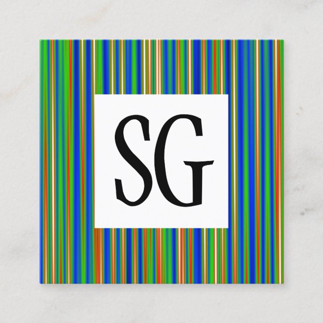 Square Panel - Initials - 130716(03) Square Business Card (Front)