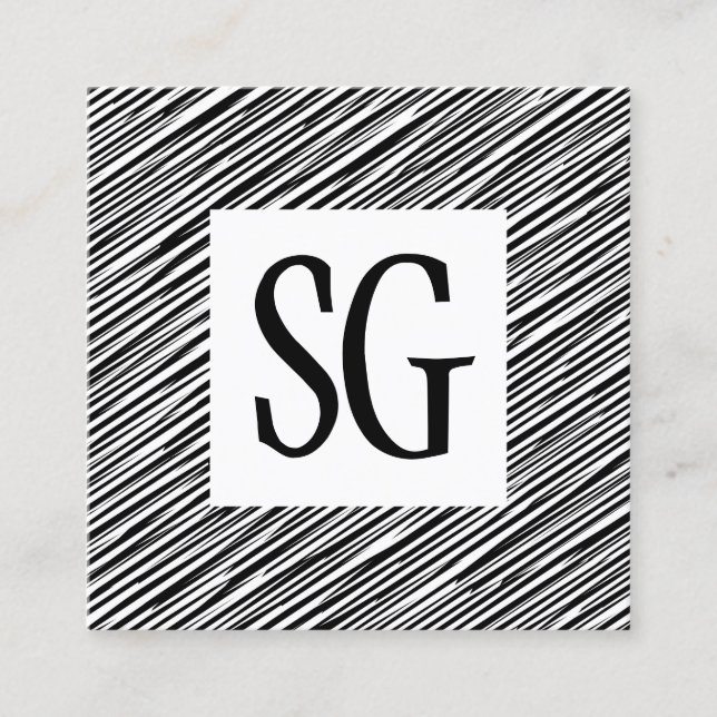 Square Panel - Initials - 151116(01) Square Business Card (Front)