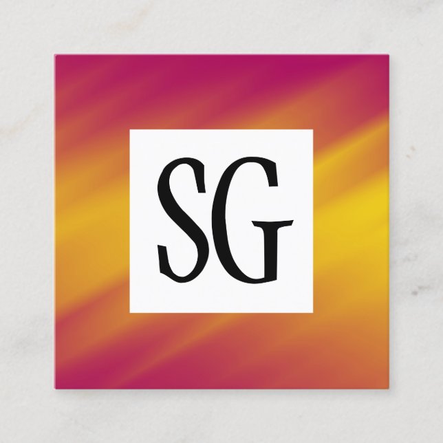 Square Panel - Initials - 161116(08) Square Business Card (Front)