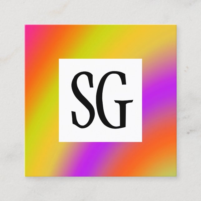 Square Panel - Initials - 171116(01) Square Business Card (Front)