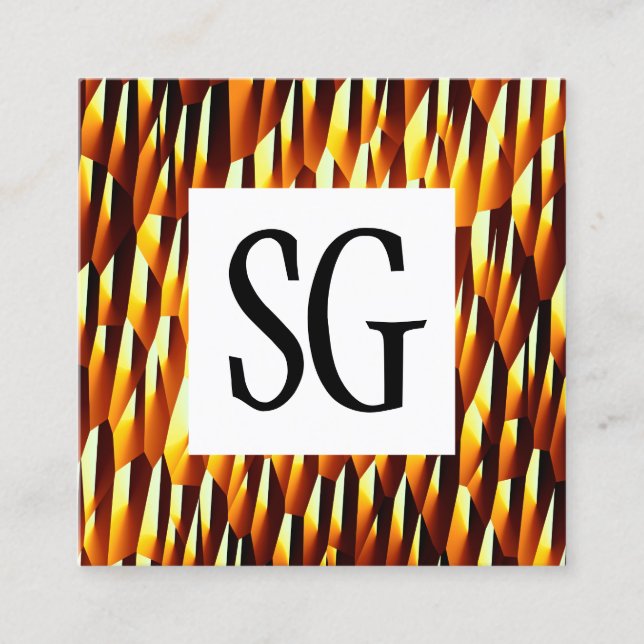 Square Panel - Initials - Secret Cave Square Business Card (Front)
